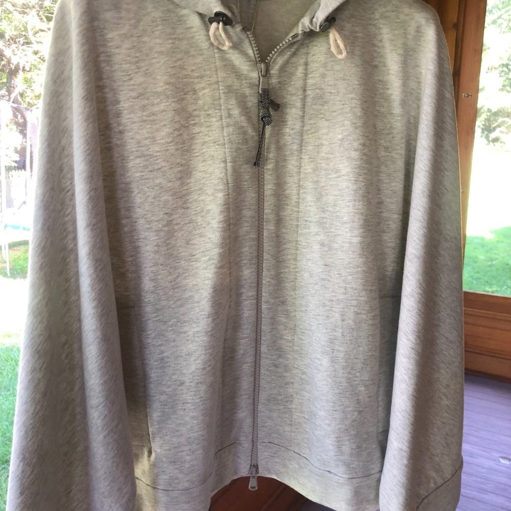 Bruno Cucinelli Hooded Zipped Cardigan w/ Monili